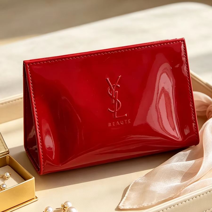 YSL Red Patent Leather Cosmeti - Luxury Skincare Tools 评论和价格